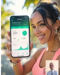 A person on their wellness journey with SlimPulse as their companion.