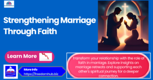 Couple praying together, representing faith's role in strengthening marriage.