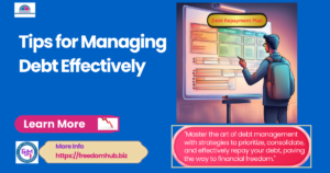 Debt repayment plan on a whiteboard with highlighted steps and a hand marking off payments, illustrating effective tips for managing debt effectively.