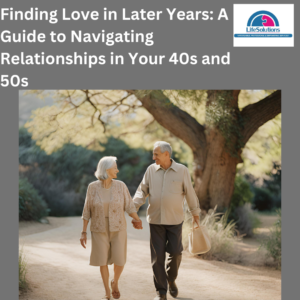 Finding love in your 40s and 50s – two mature adults enjoying a sunset walk.