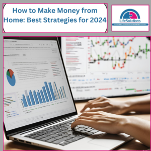 "A person working remotely from home, symbolizing making money online."