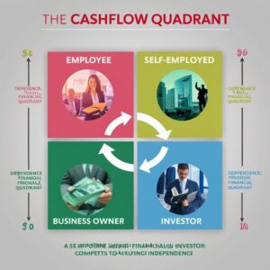 Diagram illustrating Robert Kiyosaki’s Cashflow Quadrant concept for financial freedom