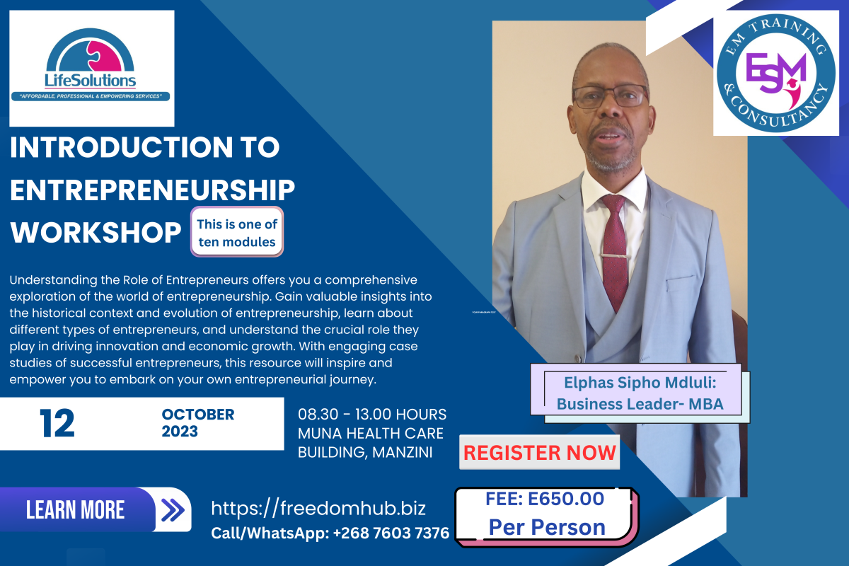 Introduction to Entrepreneurship Workshop- Entrepreneurial foundation